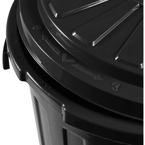 KEEEPER Poubelle Multi-usage / Corbeille à Papier Avec Couvercle Verrouillable, Grand, Plastique Résistant (PP), 23 L, Tapis, Graphite – Image 5