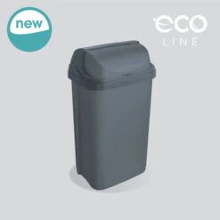 KEEEPER Poubelle ECO Avec Couvercle Coulissant, 25 L, Rasmus, Gris