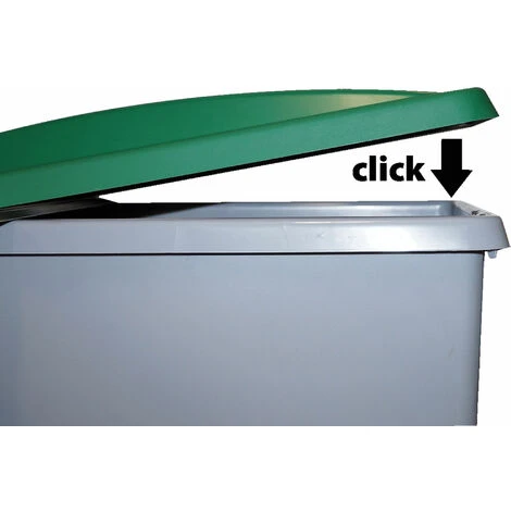 Poubelle Roulante 65Lt Plastique Couvercle Ouvert Noir Denox - Black – Image 3