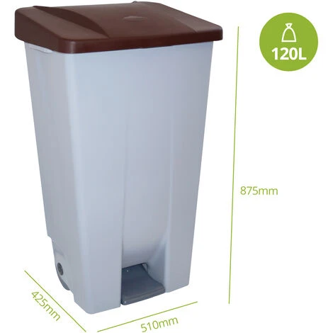 Denox Conteneur Sélectif, 120 L, Brun PEAD, Unique - Brown – Image 2