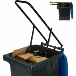 Relaxdays Compacteur Déchets, Pour Poubelle, écraseur Ordures Ménagères, Non Recyclables, Plastique, Manuel, Acier, Noir