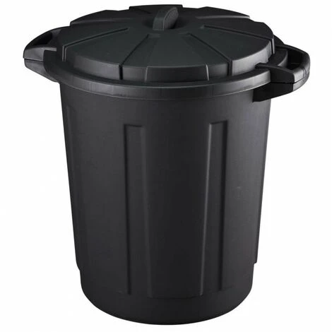 Poubelle D'immeuble 80 Litres Noire - MONDEX
