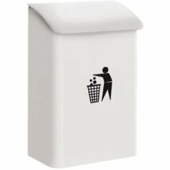 ARREGUI E6101 Poubelle Murale De Recyclage En Acier Pour Garage Et Espaces Communs Intérieurs, 18L, Blanc - Blanc