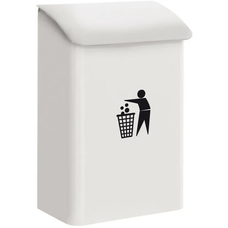 ARREGUI E6101 Poubelle Murale De Recyclage En Acier Pour Garage Et Espaces Communs Intérieurs, 18L, Blanc - Blanc