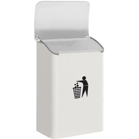ARREGUI E6101 Poubelle Murale De Recyclage En Acier Pour Garage Et Espaces Communs Intérieurs, 18L, Blanc - Blanc – Image 2