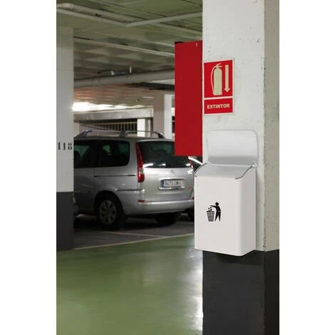 ARREGUI E6101 Poubelle Murale De Recyclage En Acier Pour Garage Et Espaces Communs Intérieurs, 18L, Blanc - Blanc – Image 3