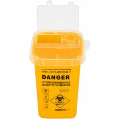 ASUPERMALL Boite A Dechets De Tatouage Poubelle Medicale Aiguille Boite A Dechets Conteneur A Ordures Avec Couvercle, Jaune