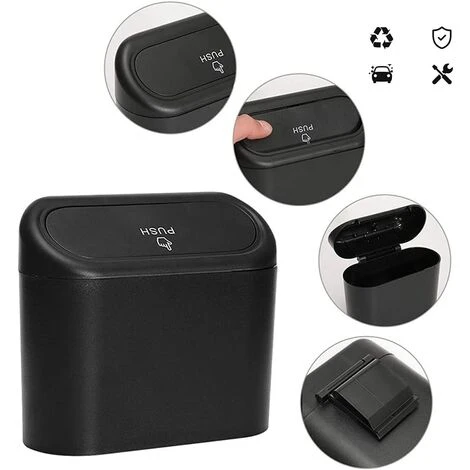 TRIOMPHE Poubelle De Voiture, Poubelle De Voiture Multifonction Avec Couvercle-Poubelle De étanche – Image 2