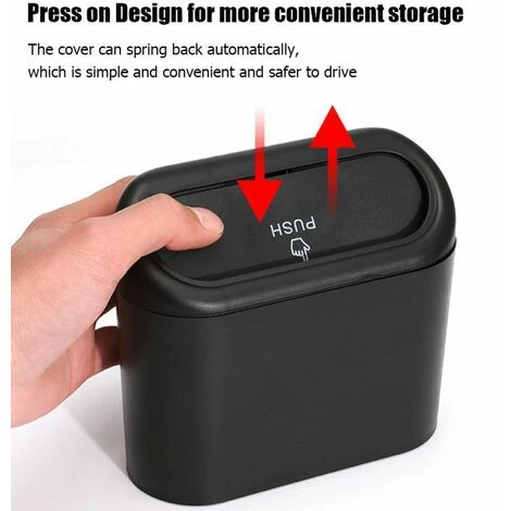 TRIOMPHE Poubelle De Voiture, Poubelle De Voiture Multifonction Avec Couvercle-Poubelle De étanche – Image 5