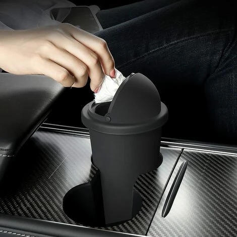TRIOMPHE Voiture Poubelle De Voiture En Silicone Avec Couvercle Pour Porte De Voiture Portable Convient Pour Console Porte Gobelet Maison Ou Bureau – Image 3