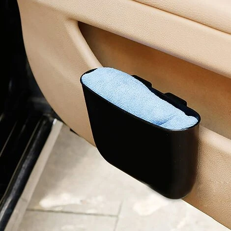 TRIOMPHE Poubelle Pour Petite Voiture, Boîte De Rangement (Couleur: Noir) Double Usage, Matière Plastique Facile à Nettoyer, Poubelle Portable, Boîte De Rangement Suspendue, Peut être Installée Sur La Voiture
