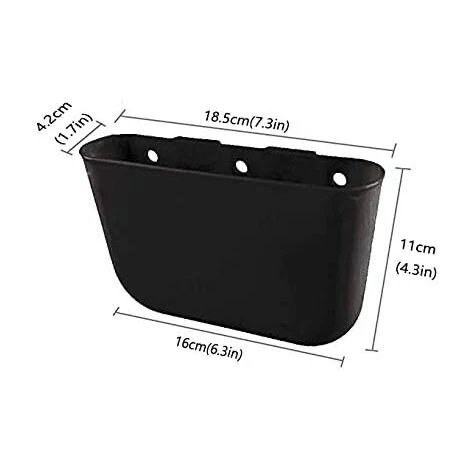 BETTERLIFE Poubelle Pour Petite Voiture, Boîte De Rangement (Couleur: Noir) Double Usage, Matière Plastique Facile à Nettoyer, Poubelle Portable, Boîte De Rangement Suspendue, Peut être Installée Sur La Voiture – Image 2
