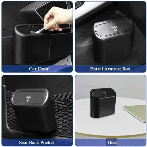 BETTERLIFE Poubelle De Voiture, Poubelle De Voiture Multifonction Avec Couvercle-Poubelle De étanche – Image 4