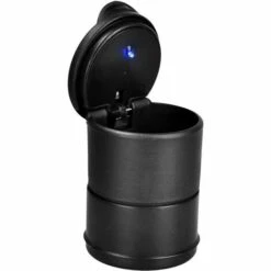 BETTERLIFE Voiture Portable Cendrier Avec Bleu LED Porte Gobelet Lumineux Auto Plastique 7 X 9.5cm Noir