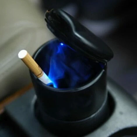 BETTERLIFE Voiture Portable Cendrier Avec Bleu LED Porte Gobelet Lumineux Auto Plastique 7 X 9.5cm Noir – Image 2