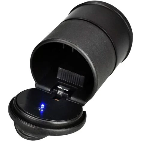 BETTERLIFE Voiture Portable Cendrier Avec Bleu LED Porte Gobelet Lumineux Auto Plastique 7 X 9.5cm Noir – Image 5