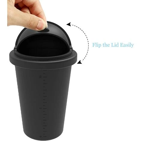 BETTERLIFE Voiture Poubelle De Voiture En Silicone Avec Couvercle Pour Porte De Voiture Portable Convient Pour Console Porte Gobelet Maison Ou Bureau – Image 5