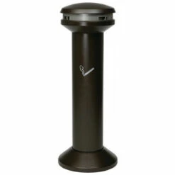 Cendrier Sur Pied D394xH1054 Mm Noir Tôle D'acier RUBBERMAID