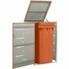 VidaXL Abri Pour Poubelle 69x77,5x115 Cm Inox - Orange