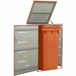 VidaXL Abri Pour Poubelle 69x77,5x115 Cm Inox - Orange