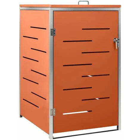 VidaXL Abri Pour Poubelle 69x77,5x115 Cm Inox - Orange – Image 2