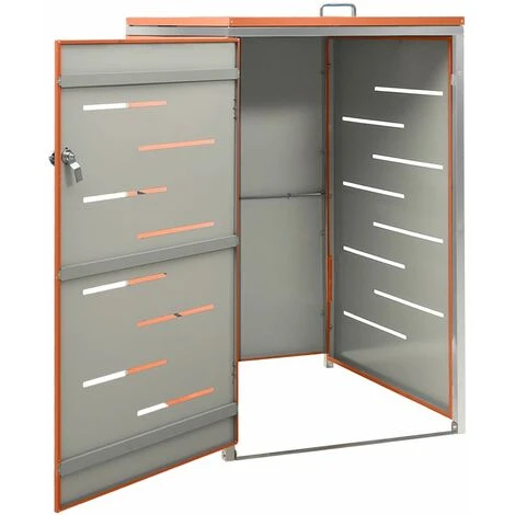 VidaXL Abri Pour Poubelle 69x77,5x115 Cm Inox - Orange – Image 4