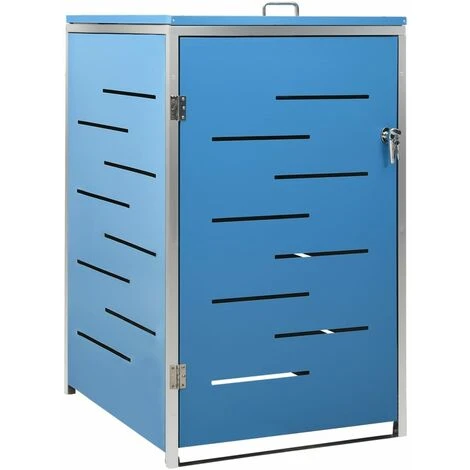 VidaXL Abri Pour Poubelle 69x77,5x115 Cm Inox - Bleu – Image 2