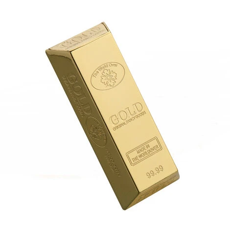 PERLE RARE Mini Cendrier / Cendrier De Poche / Cendrier Portable En Alliage De Zinc, Forme Lingot D'or (doré) – Image 2