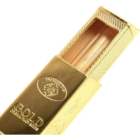 PERLE RARE Mini Cendrier / Cendrier De Poche / Cendrier Portable En Alliage De Zinc, Forme Lingot D'or (doré) – Image 3