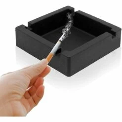 PERLE RARE Cendrier En Silicone Grand Cendrier De Protection De L'environnement Cendrier Anti-goutte Convient Pour Intérieur Et Extérieur, Jardin, Bureau (noir 1pc)