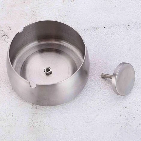 PERLE RARE Cendrier Portable Coupe-vent En Acier Inoxydable Accessoires De Cendrier De Bureau Intérieur Et Extérieur (petit) – Image 2