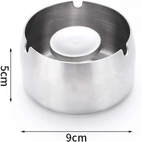 PERLE RARE Cendrier Portable Coupe-vent En Acier Inoxydable Accessoires De Cendrier De Bureau Intérieur Et Extérieur (petit) – Image 3