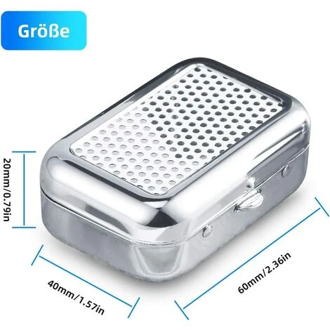 PERLE RARE Cendrier De Voyage Avec Couvercle, Cendrier De Poche Déodorant, Avec Porte-cigarette, Boîte Rectangulaire, Argent (1 Paquet) – Image 5