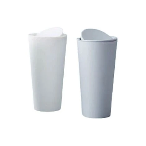 AIDUCHO 2 Pièces Poubelle De Voiture, Poubelle Auto Voiture, Poubelles De Voiture Avec Couvercle, Plastique Portable Étanches Mini Poubelle Pour L'Intérieur Voiture,Bureau, Maison (Blanc Et Bleu)
