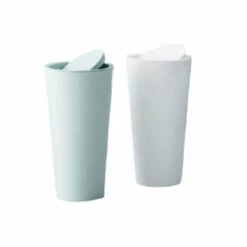 AIDUCHO 2 Pièces Poubelle De Voiture, Poubelle Auto Voiture, Poubelles De Voiture Avec Couvercle, Plastique Portable Étanches Mini Poubelle Pour L'Intérieur Voiture,Bureau, Maison (Vert Et Blanc)