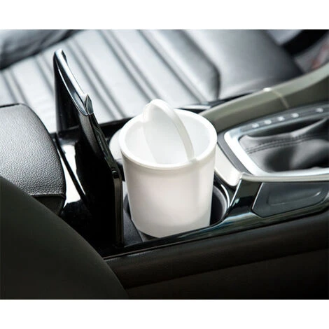 AIDUCHO 2 Pièces Poubelle De Voiture, Poubelle Auto Voiture, Poubelles De Voiture Avec Couvercle, Plastique Portable Étanches Mini Poubelle Pour L'Intérieur Voiture,Bureau, Maison (Vert Et Blanc) – Image 3