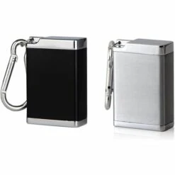 Mini Cendrier Portable, Cendrier Portable Avec Porte-clés, Mini Cendrier à Cigarettes En Métal, Pour Fumeurs De Protection De L'environnement Extérieur 56*38*18mm Fontainebleau 2Pcs Noir, Silver