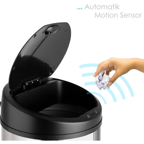 Kesser® Poubelle à Capteur Automatique Corbeille à Papier En ACIER INOXYDABLE – Image 3