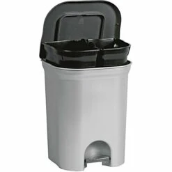 Keeeper Treteimer Step & Close Duo 2x 11l 37,5x29,5x46cm Schwarz Anthrazit