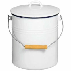 KARL KRÜGER Karl Krüger Mülleimer Mit Deckel 5l Emailliert Weiß