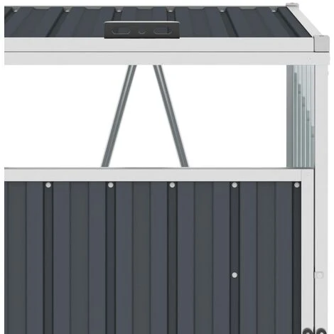 YOUTHUP Abri De Poubelle Triple Anthracite 213x81x121 Cm Acier - Anthracite – Image 4