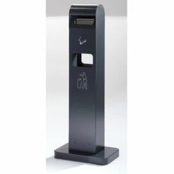 PROBBAX Combiné Cendrier-poubelle - Capacité Poubelle 8 L, Capacité Cendrier 2 L - H X L X P 1000 X 200 X 150 Mm - Coloris Poubelle: Anthracite RAL 7016