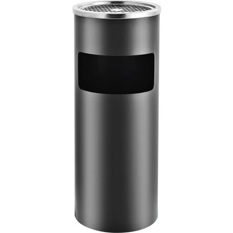 Topdeal Poubelle à Cendrier D'Hôtel 30 L Acier Gris – Image 2