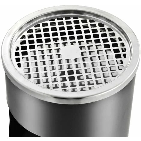 Topdeal Poubelle à Cendrier D'Hôtel 30 L Acier Gris – Image 4