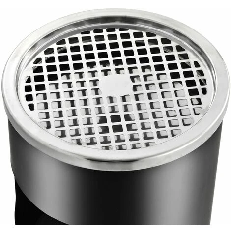 Topdeal Poubelle à Cendrier D'Hôtel 30 L Acier Noir – Image 5