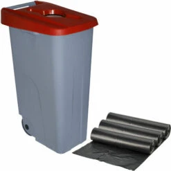 WELLHOME Recycler Le Conteneur 110 Litres Ouverts + Sacs à Ordures à 10 Unités De 10 Unités - 0