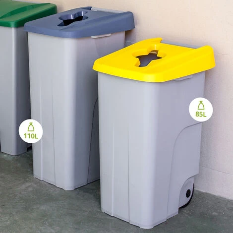 WELLHOME Recycler Le Conteneur 110 Litres Ouverts + Sacs à Ordures à 10 Unités De 10 Unités - 0 â Image 4