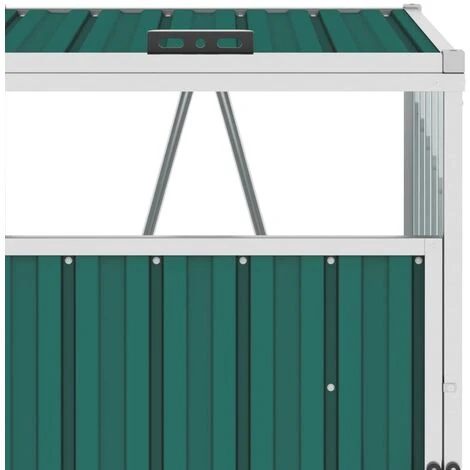 Hommoo Abri De Poubelle Double Vert 143x81x121 Cm Acier – Image 4
