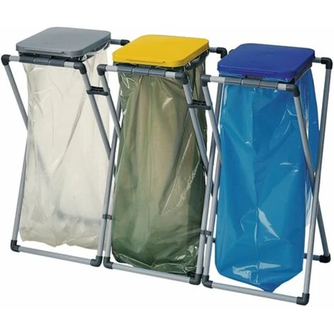 GRUBER SYSTEME Collecteur De Déchets H800XB400XT400mm 60 / 70L Couvercle Gris