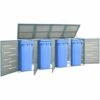 TRUE DEAL Abri Pour Quatre Poubelles 276,5x77,5x115,5 Cm Inox
